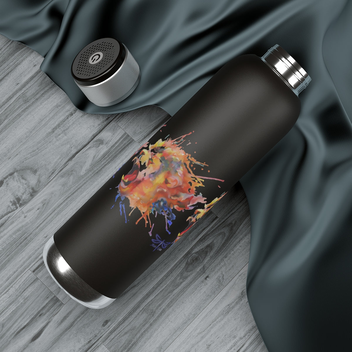 Lion Flames Bottle Soundwave Copper Vacuum Audio 22oz