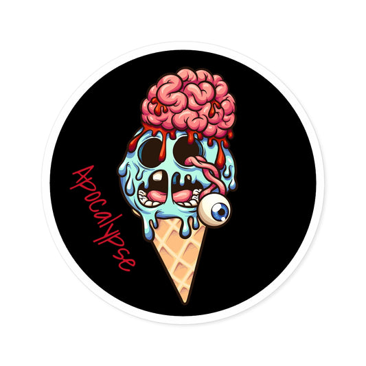Round Stickers, Indoor\Outdoor-Apocalypse Ice Cream