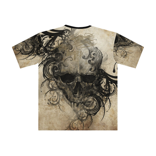 Men's Loose T-shirt-Tattoo Skull