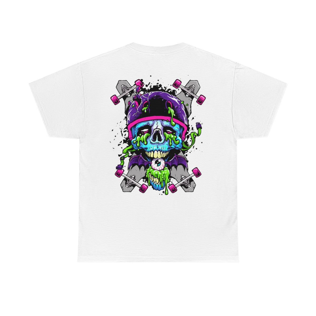 Unisex Heavy Cotton Tee-Long Boards & Skull