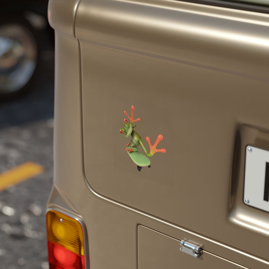 Transparent Outdoor Stickers, Square, 1pcs-Skater Frog