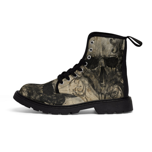 Tattoo Skull by AC- Men's Canvas Boots