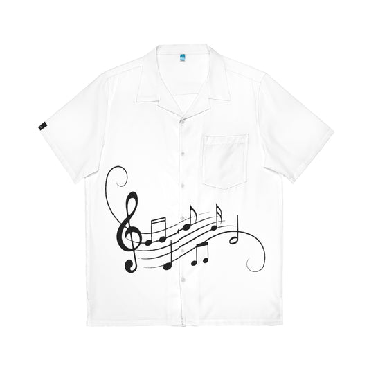 Men's Hawaiian Style Shirt-Music Notes