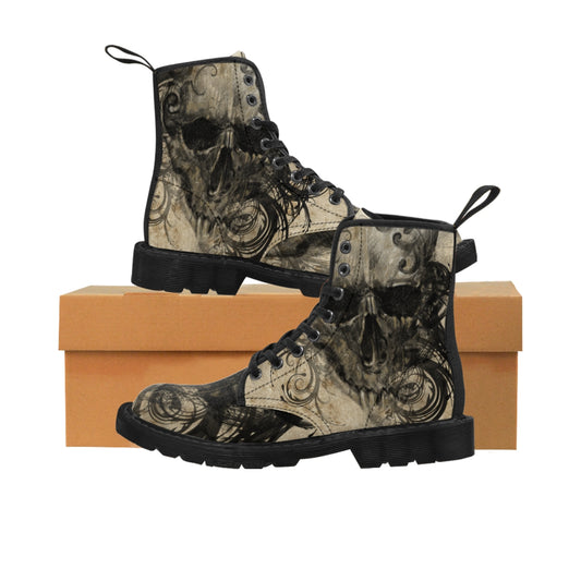 Tattoo Skull by AC- Women's Canvas Boots