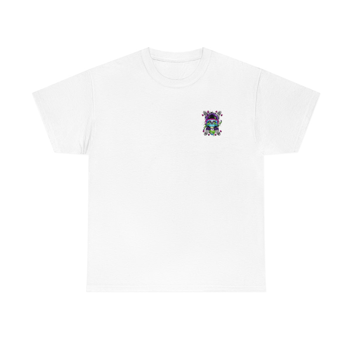 Unisex Heavy Cotton Tee-Long Boards & Skull