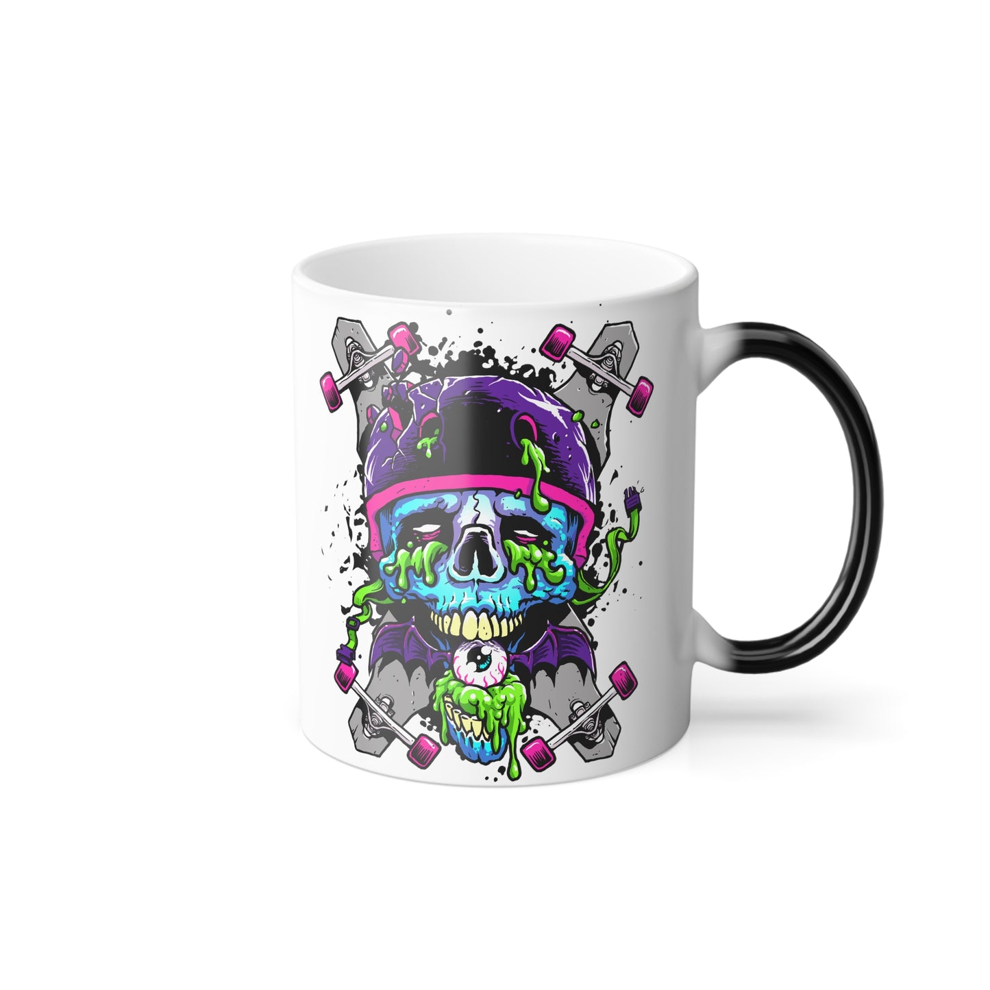 Long Boards and Skull-Color Morphing Mug, 11oz