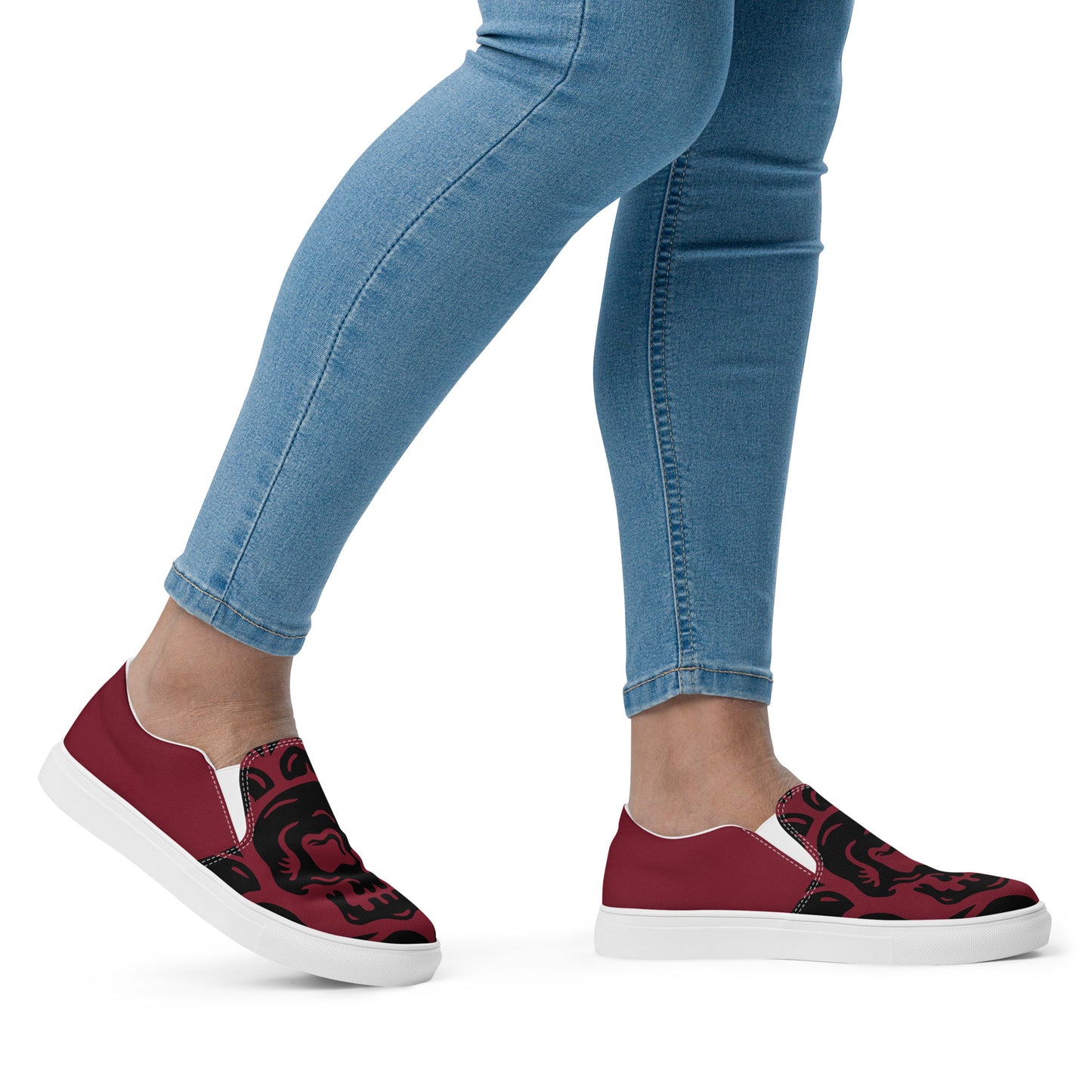 Red Skull-Women’s slip-on canvas shoes