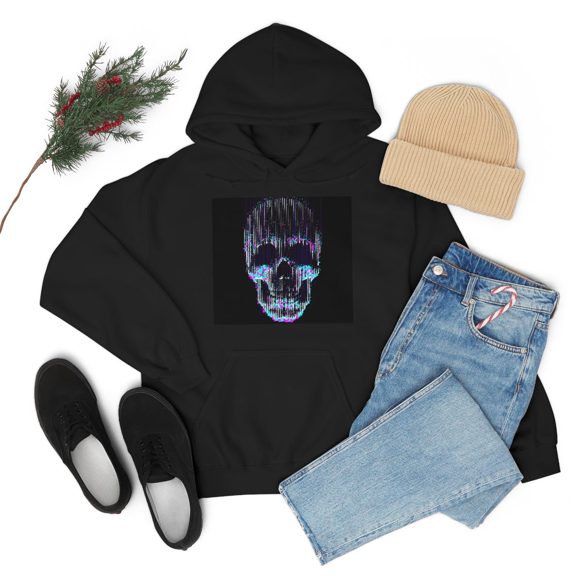 Unisex Heavy Blend™ Hooded Sweatshirt-Glowing Skull