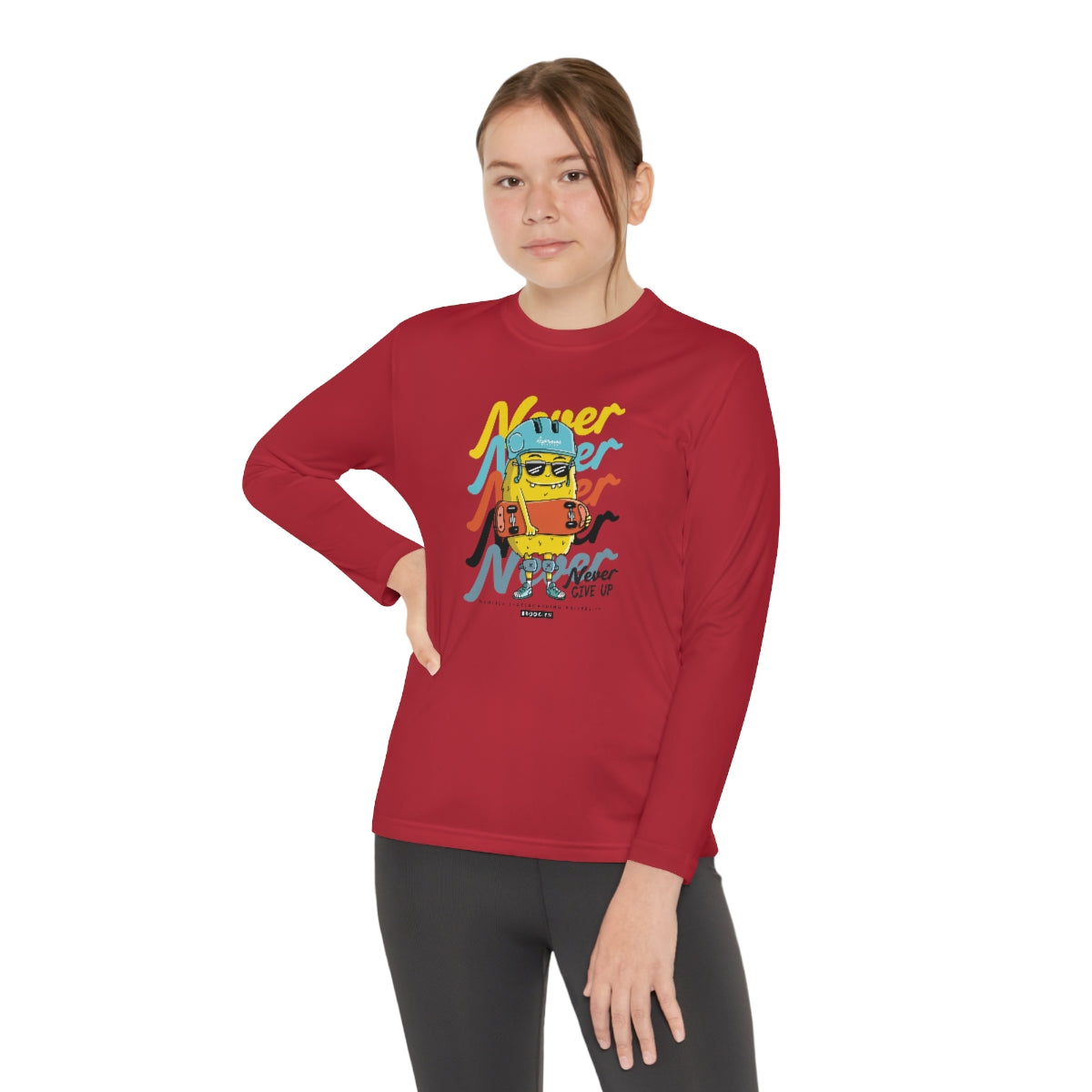 Never Never-Youth Long Sleeve Competitor Tee