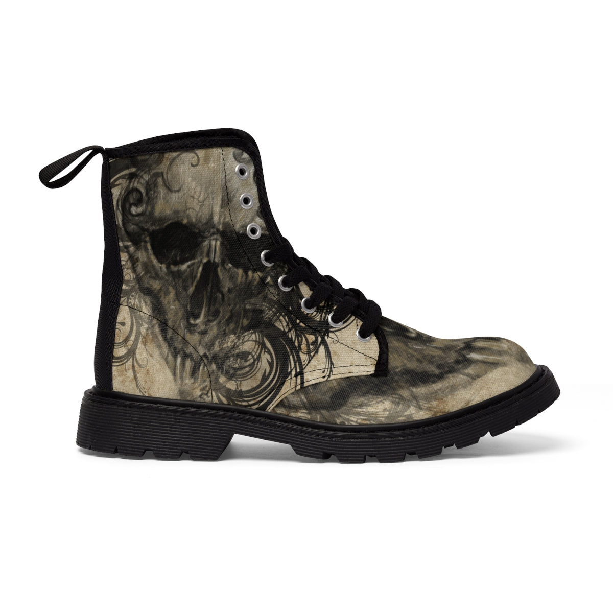 Tattoo Skull by AC- Women's Canvas Boots