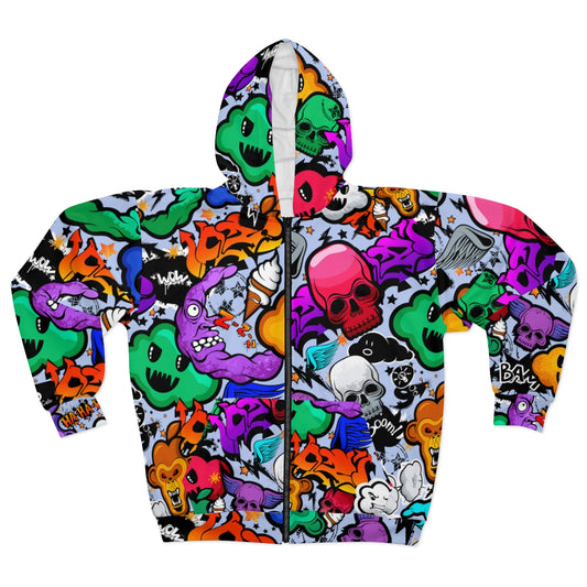 Unisex Zip Hoodie-Graffiti