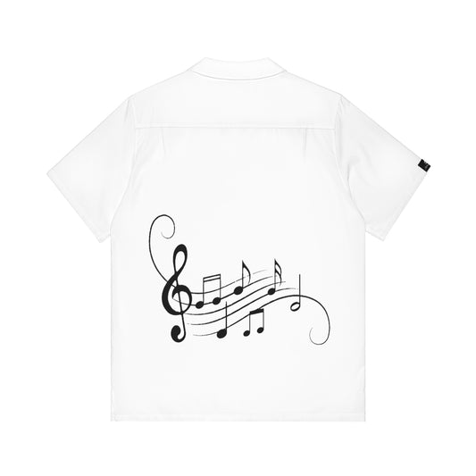 Men's Hawaiian Style Shirt-Music Notes