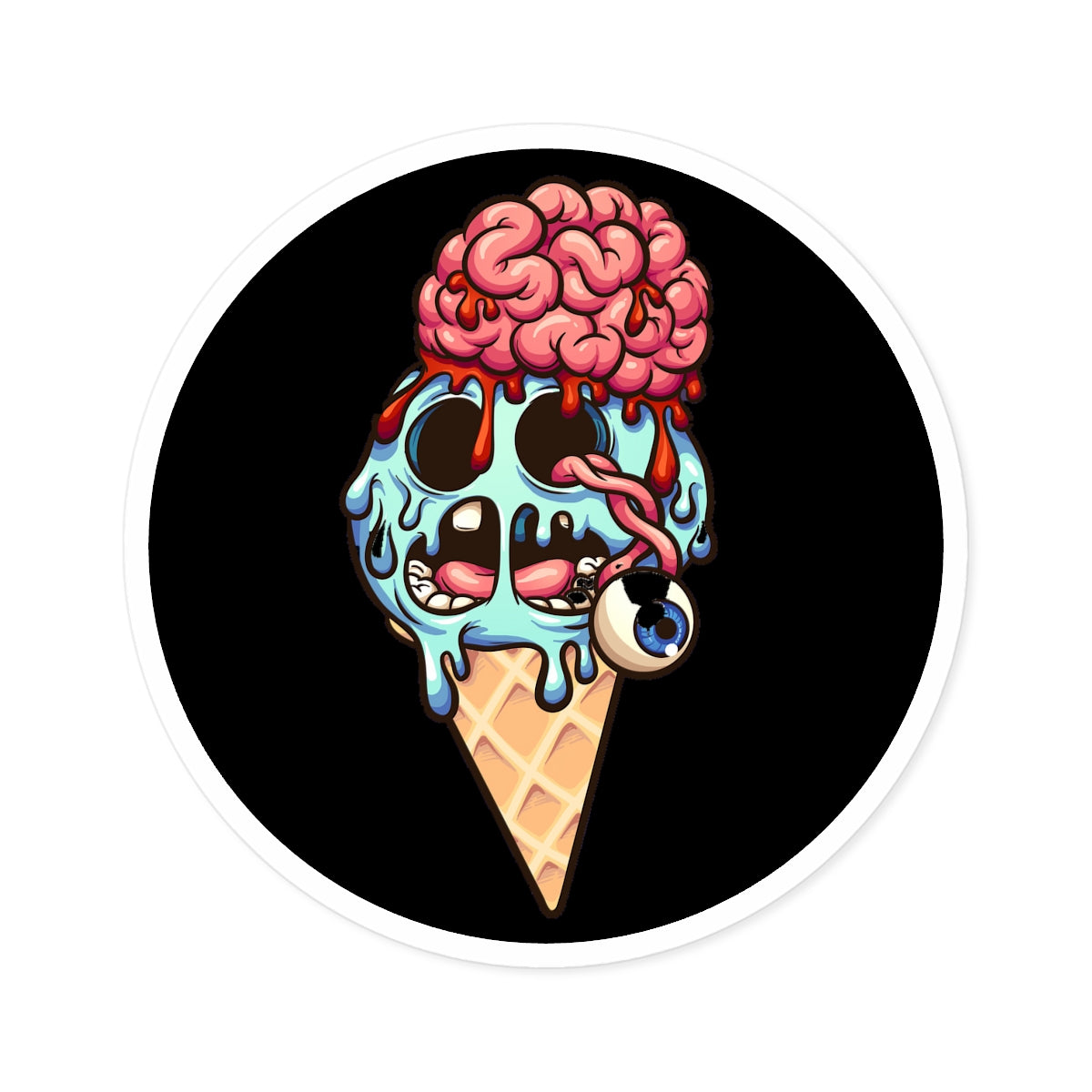 Round Stickers, Indoor\Outdoor-Apocalypse Ice Cream