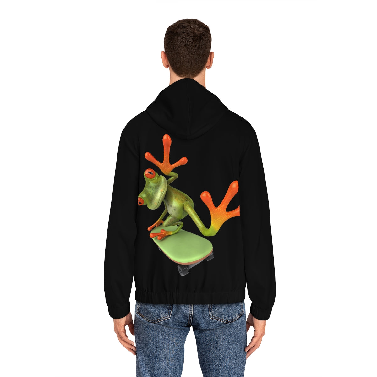 Men's Full-Zip Hoodie- Skater Frog