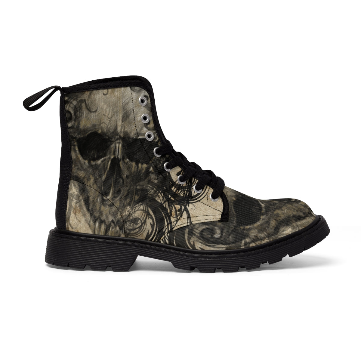 Tattoo Skull by AC- Men's Canvas Boots