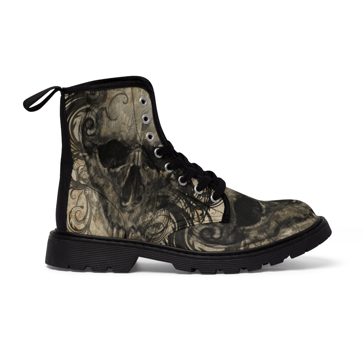 Tattoo Skull by AC- Men's Canvas Boots