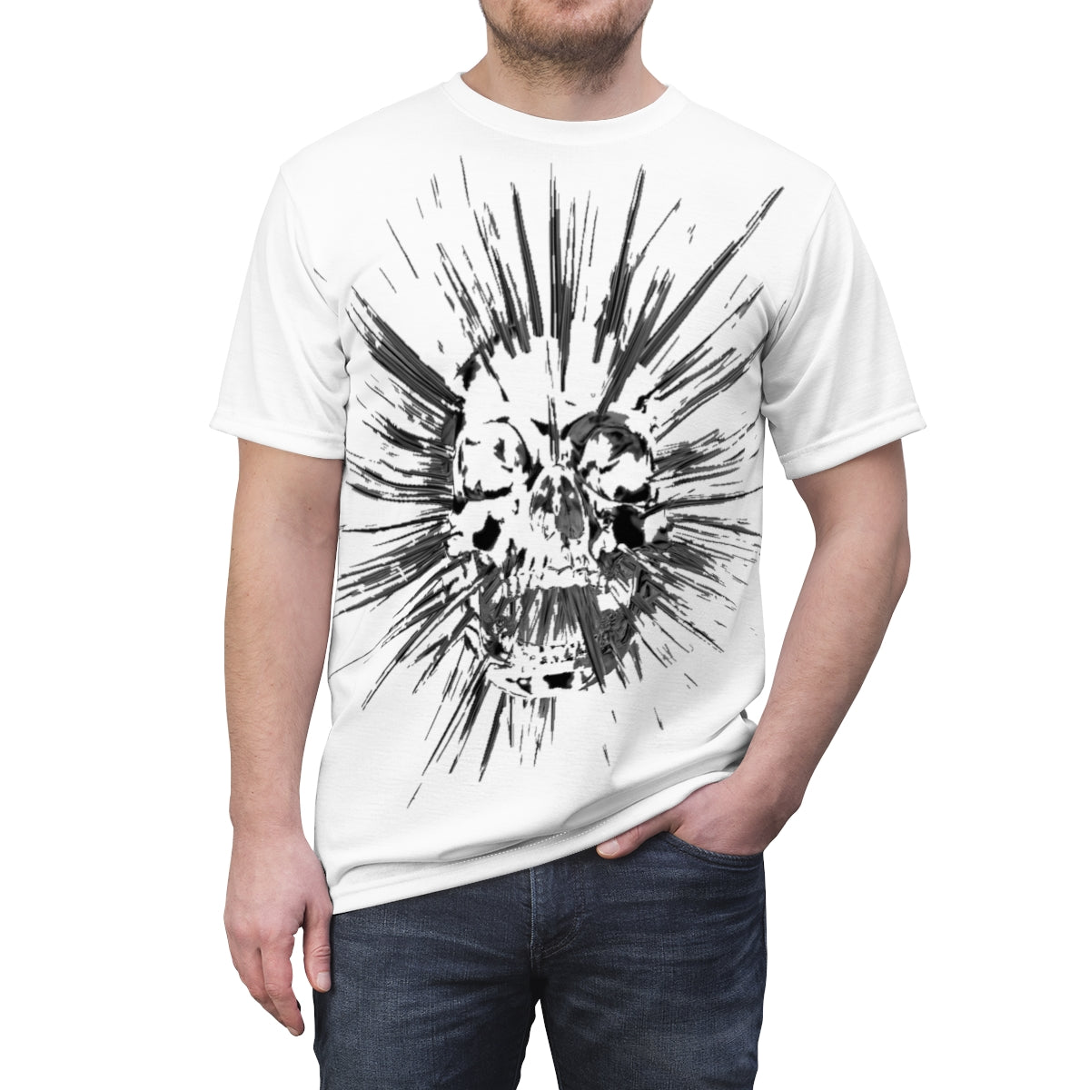 Unisex T-Shirt-Spike Skull