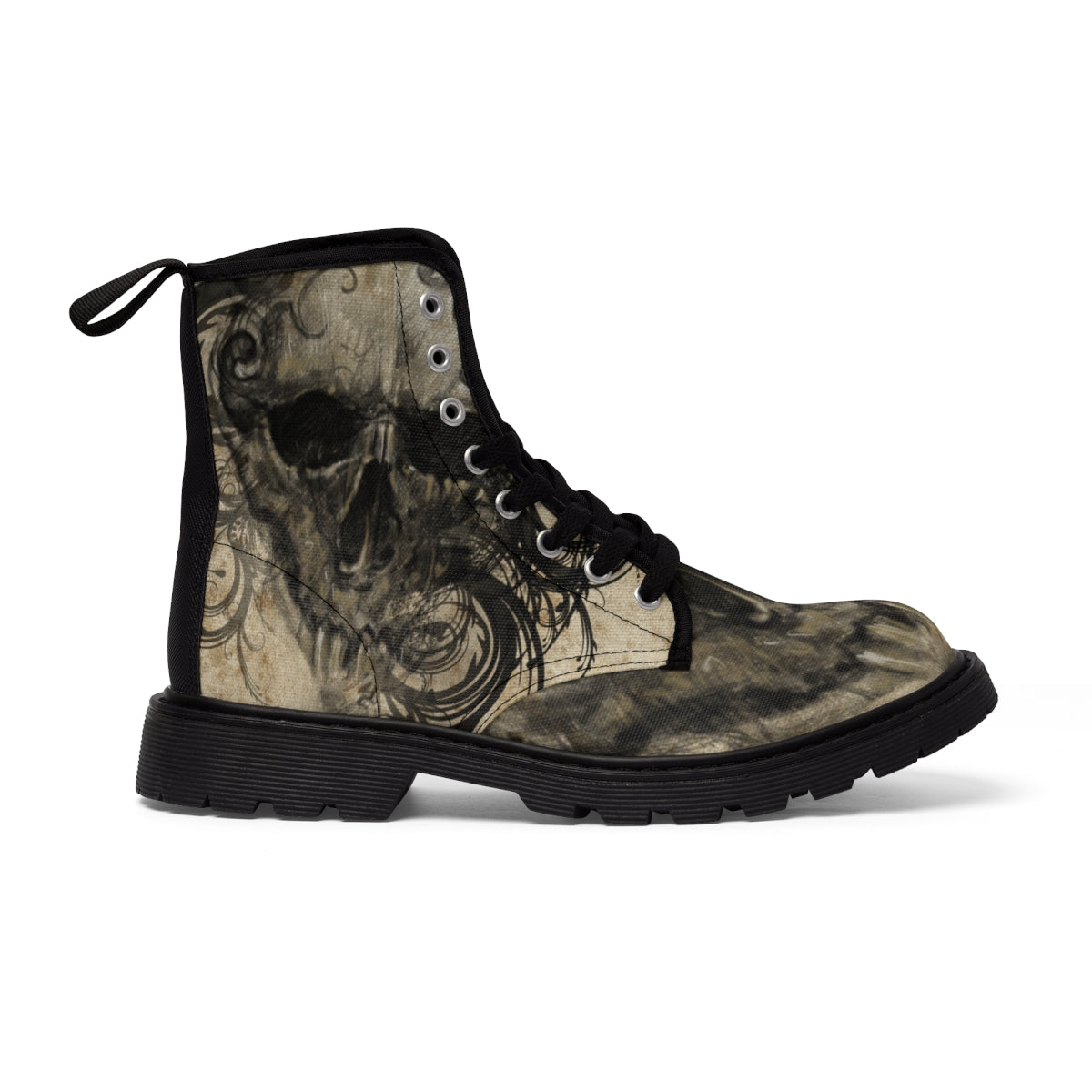 Tattoo Skull by AC- Women's Canvas Boots