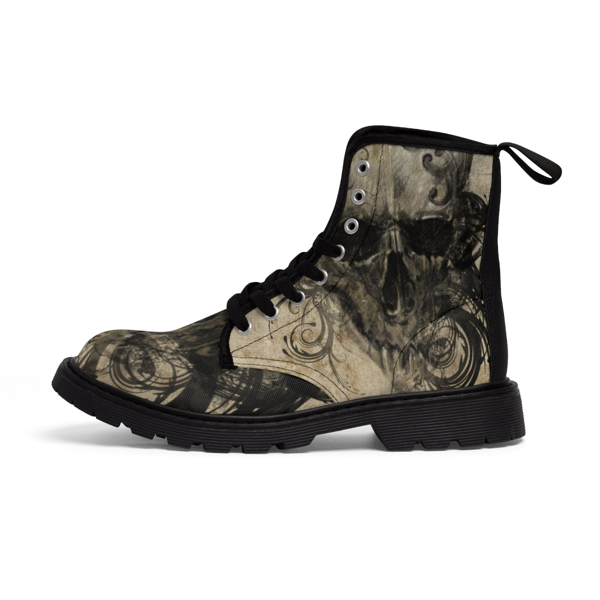 Tattoo Skull by AC- Women's Canvas Boots