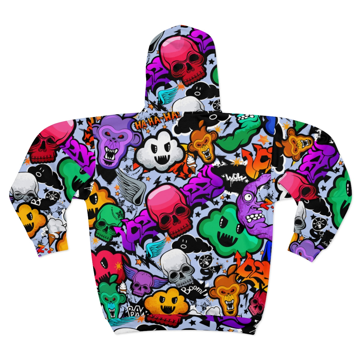 Unisex Zip Hoodie-Graffiti