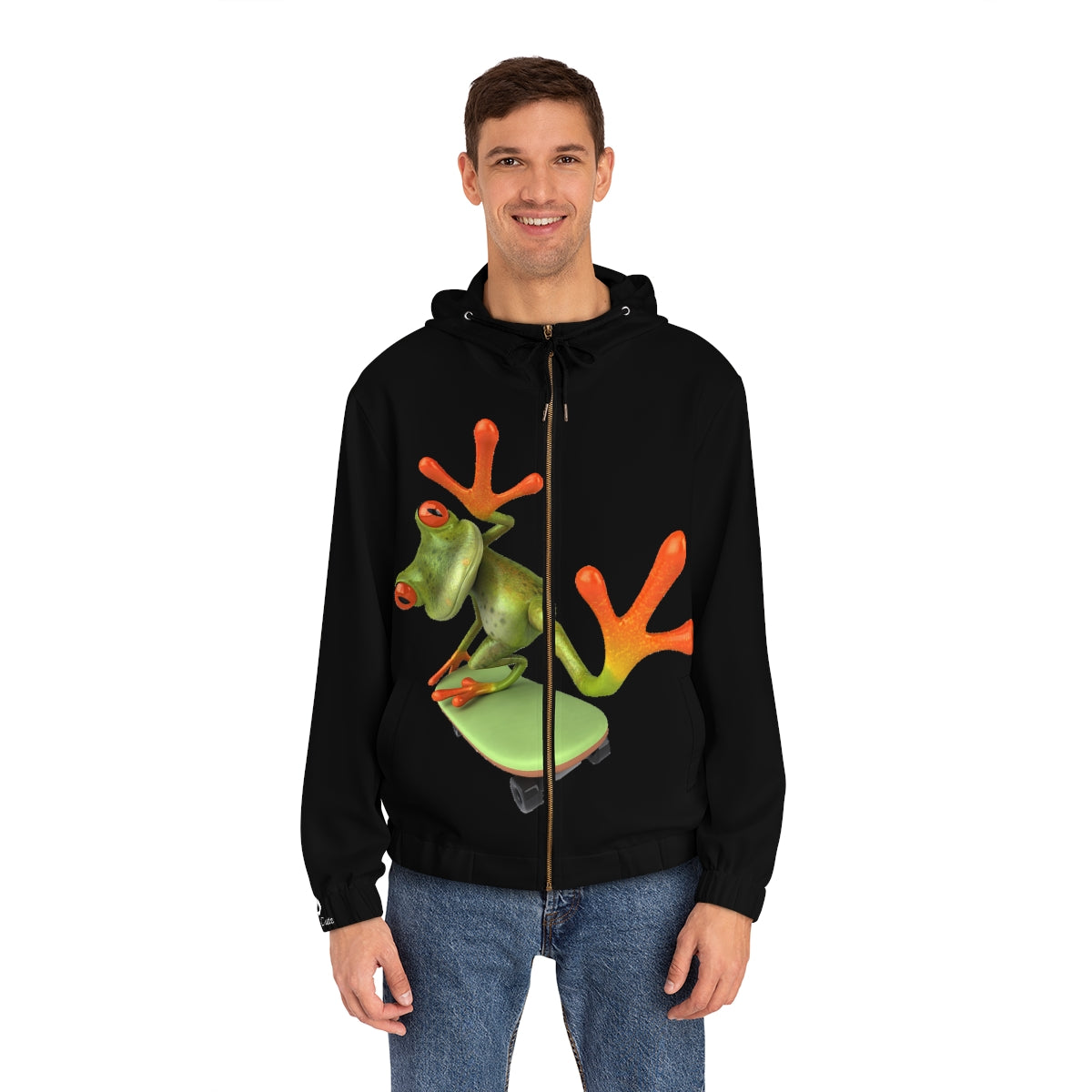 Men's Full-Zip Hoodie- Skater Frog