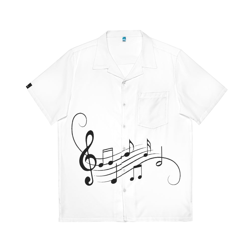 Men's Hawaiian Style Shirt-Music Notes