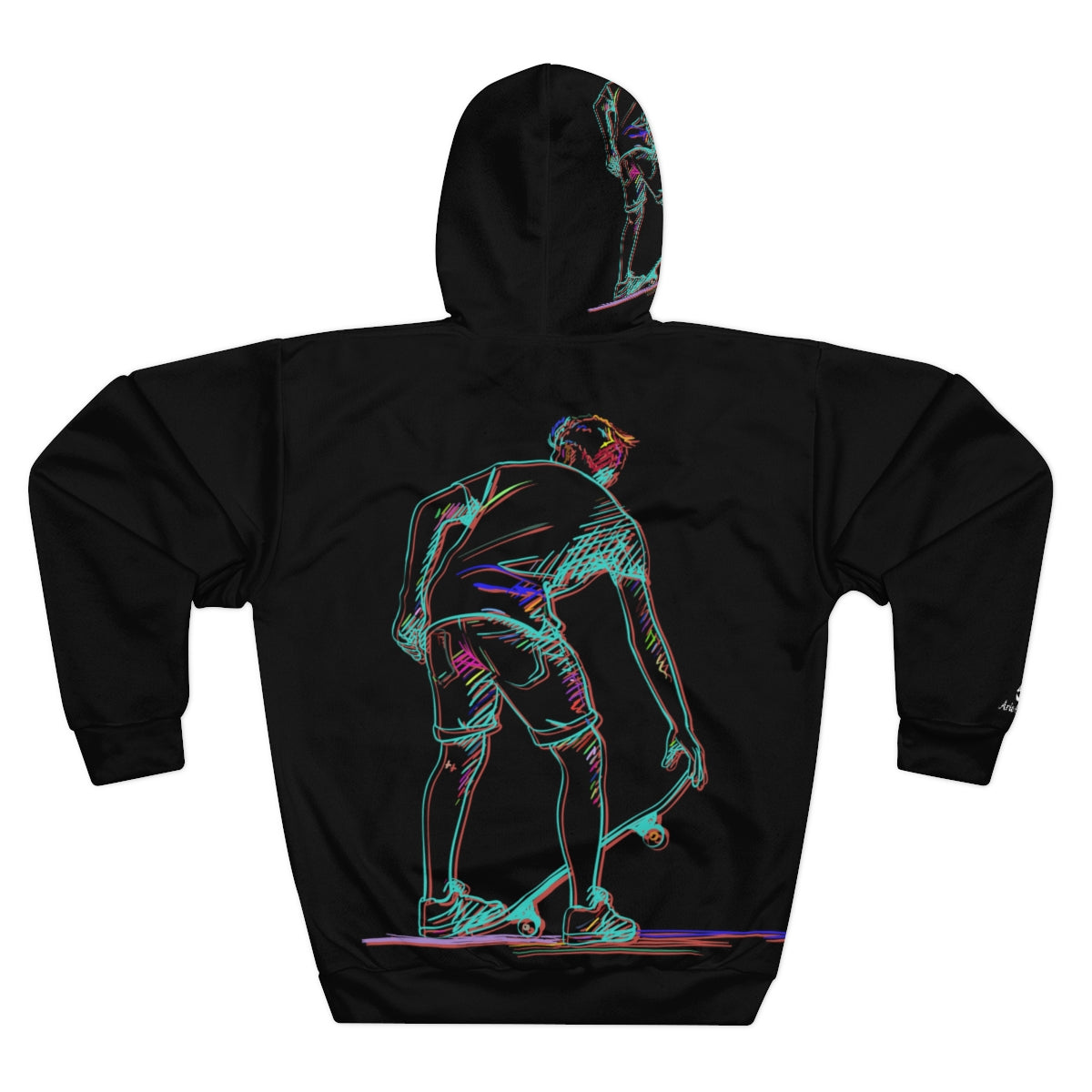 Unisex Pullover Hoodie-Neon Skateboarder