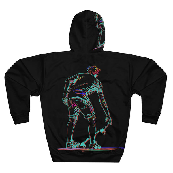 Unisex Pullover Hoodie-Neon Skateboarder